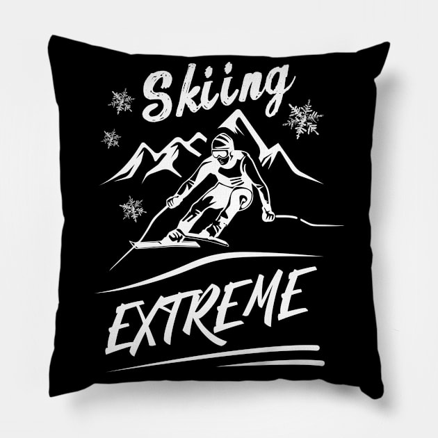 Winter Sports Skiing Ski Skiing Extreme Pillow by Hariolf´s Mega Store