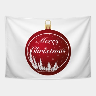 Red Christmas Ornaments Matching Tapestry