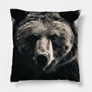 A brown bear in nature that looks cute and cuddly looks warm. Pillow