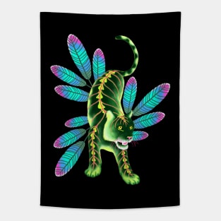 Maranta Tiger (Black Background) Tapestry