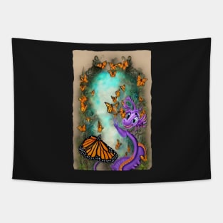 Dragon chasing butterflies Tapestry