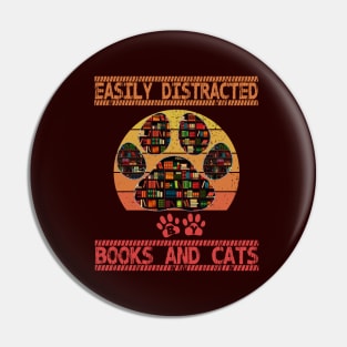 Easily distracted by cats and books Pin