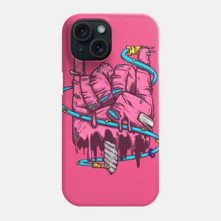 pink zombie metal horns Phone Case