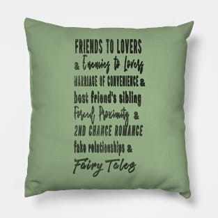 Tropes We Love (black text) Pillow