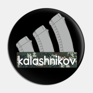 Three Kalashnikov assault rifle magazines Pin