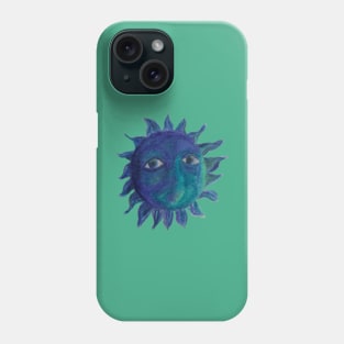 Swirling Blue Sun Phone Case