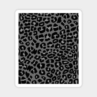 Leopard Spots Print Pattern in Black and Grey Magnet