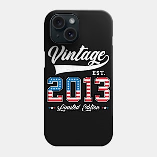 10th Birthday Patriotic Vintage 2013 USA Flag 4th of July Phone Case