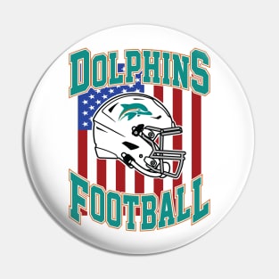 Retro Dolphins Football Pin