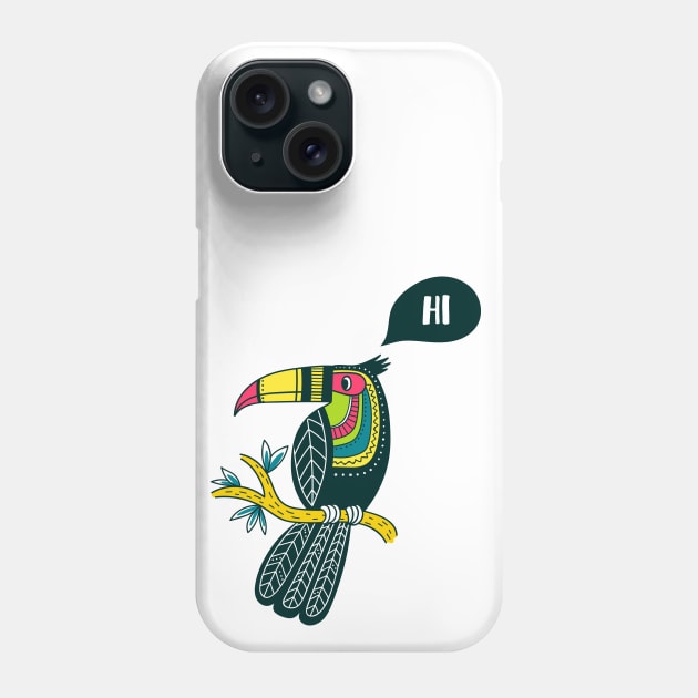 colorful toucan in boho style Phone Case by yuliia_bahniuk