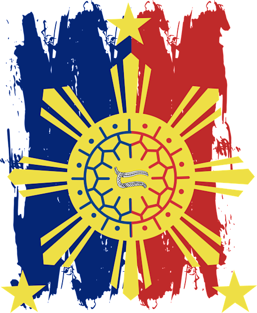 Philippine Flag / 3 Stars & Sun / Baybayin - DA / RA Kids T-Shirt by Pirma Pinas