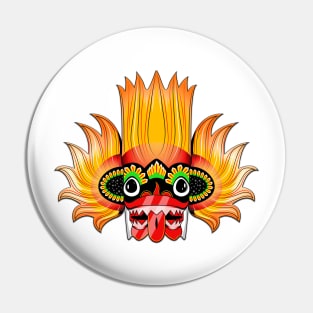 Traditional face mask design Pin