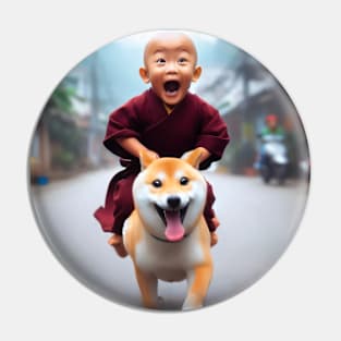 dog racing monk Pin