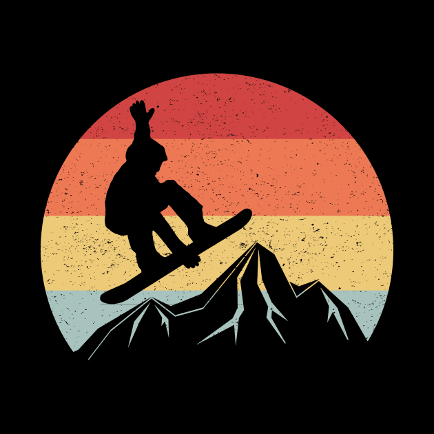 Vintage Retro Snowboarding Sun 70s 80s by juliannacarolann46203