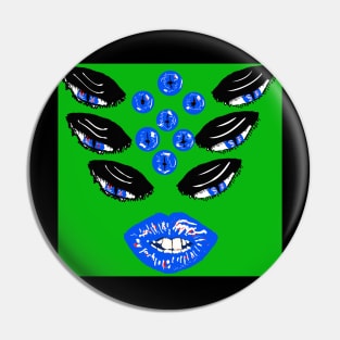 Demon Inside - Blue on Green Pin