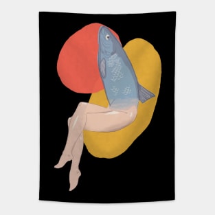 sitting REVERSE MERMAID Tapestry