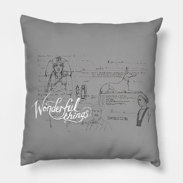 Wonderful Things - King Tut & Howard Carter (LIGHT) Mask Pillow by CRWPROD