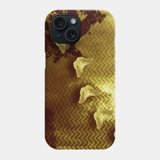 gold butterflies and abstract landscape Phone Case