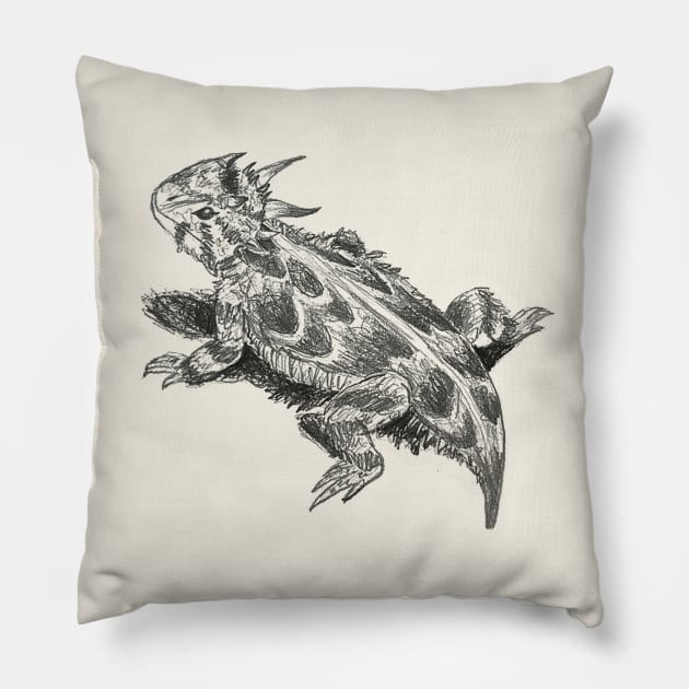 Horned Toad Pillow by cowboyknees