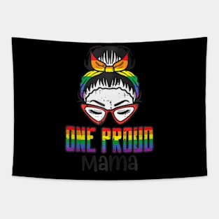 Gay Pride One Proud Mama Bun  Flag Lgbtq Mom Women Tapestry