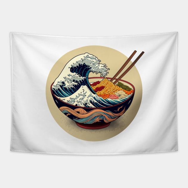 Hokusai Ramen Tapestry by BankaiChu