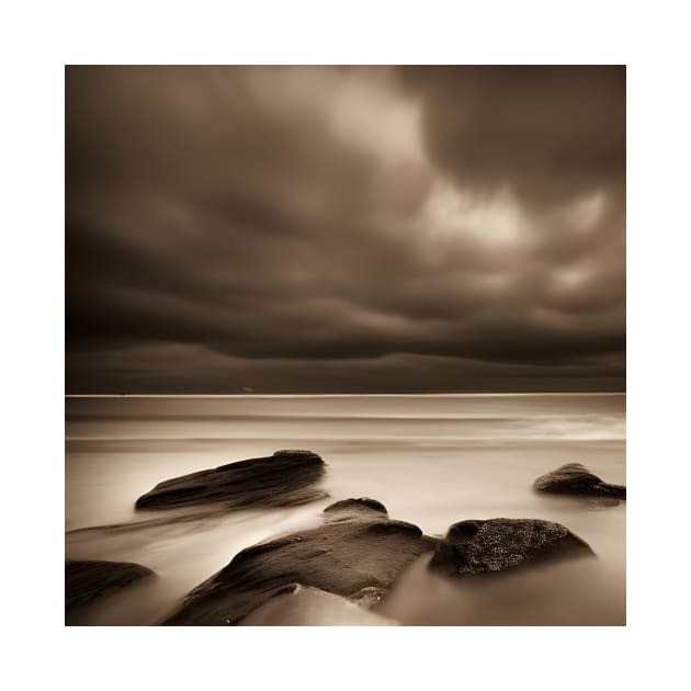 Victorian Coastal landscape Beach Clouds Photo by druidwolfart