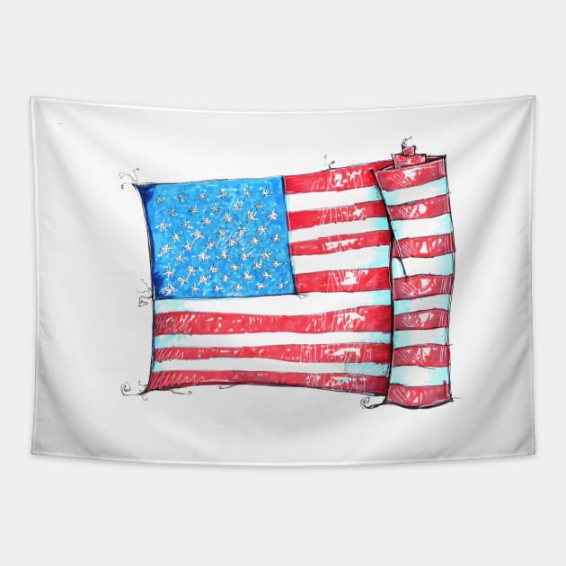 American Flag Tapestry by obillwon