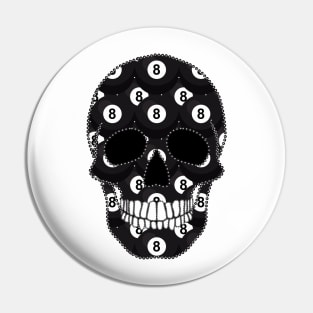8 Ball Skull Pin