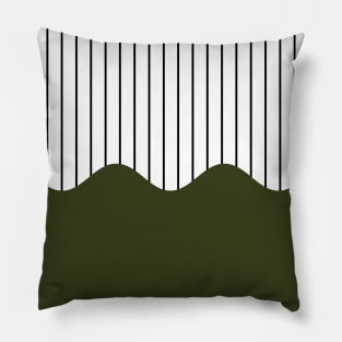 Wave & Lines (Olive Green) Pillow