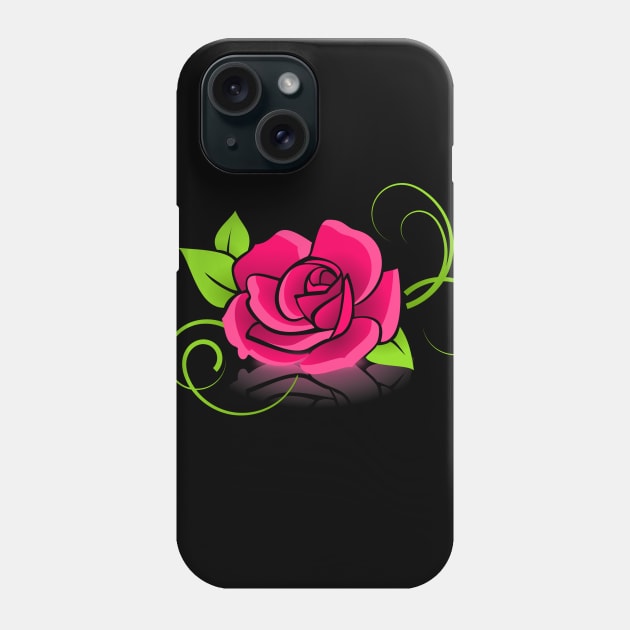 Nice red and green flower for valentine's day Phone Case by mtfStore