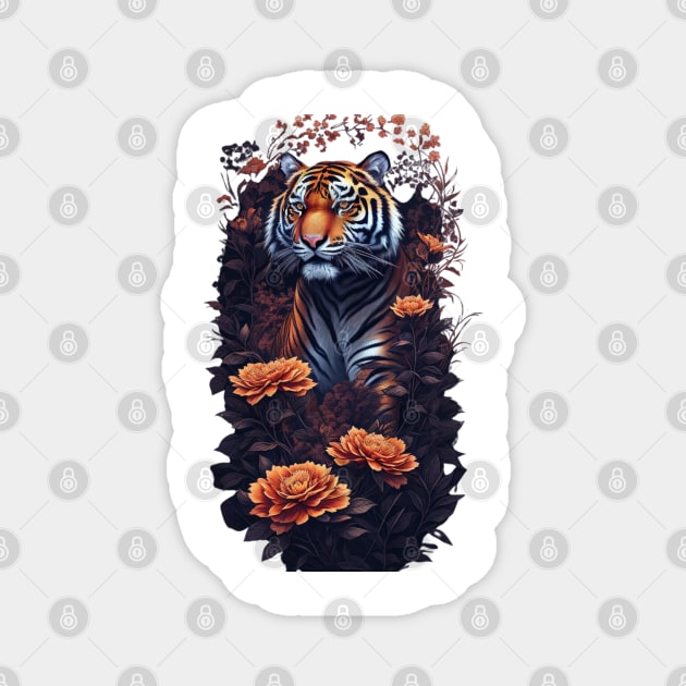 tiger forest Magnet by Dandeliontattoo