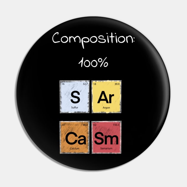 Science Sarcasm S Ar Ca Sm Elements of Humor Composition Black Pin by Uwaki