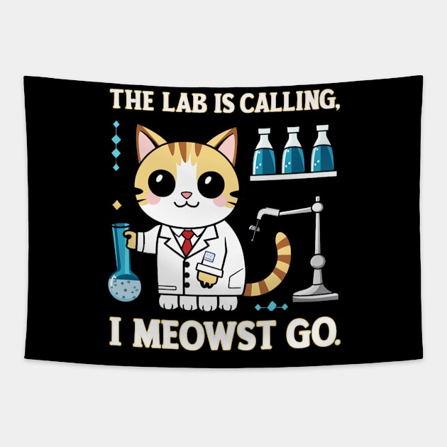 the lab is calling, i meowst go Tapestry by mdr design