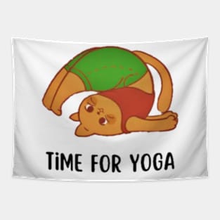 Yoga Cat Stretch Tapestry