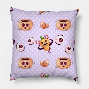 Cute Pumpkin Halloween Monster Fall Autumn Season Pillow