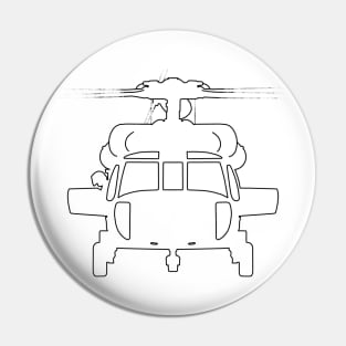 Black Hawk helicopter outline graphic (black) Pin