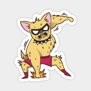 Funny Chihuahua Luchador Wrestler Sketch Drawing Magnet