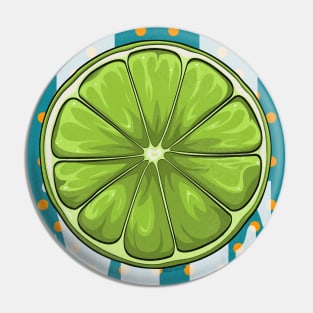 Lime fruit Retro Poster Pin