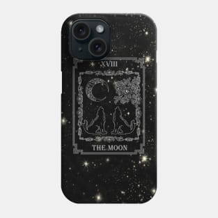 Tarot "The Moon" -silver - wolf version Phone Case