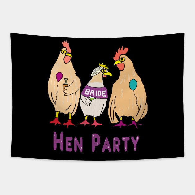 Hen Party Tapestry by Mark Ewbie