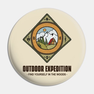 Outdoor Adventure Compass Pin