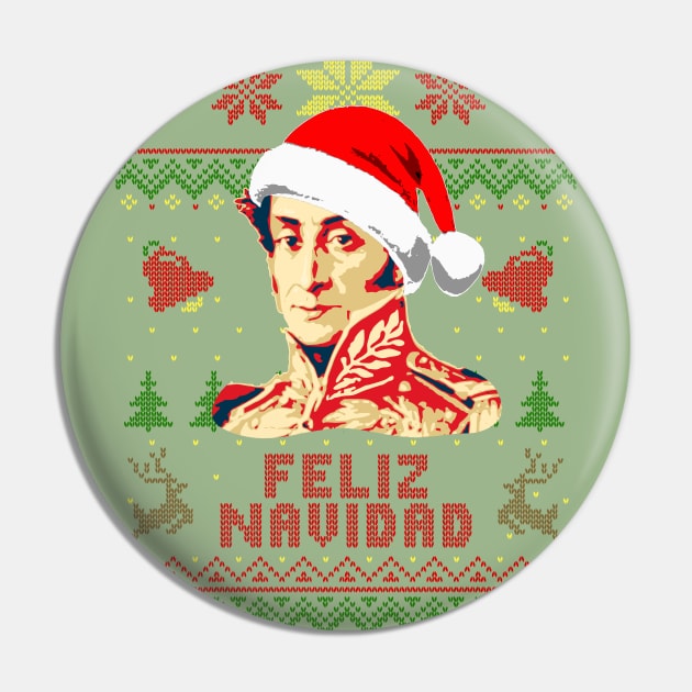 Simon Bolivar Feliz Navidad Pin by Nerd_art