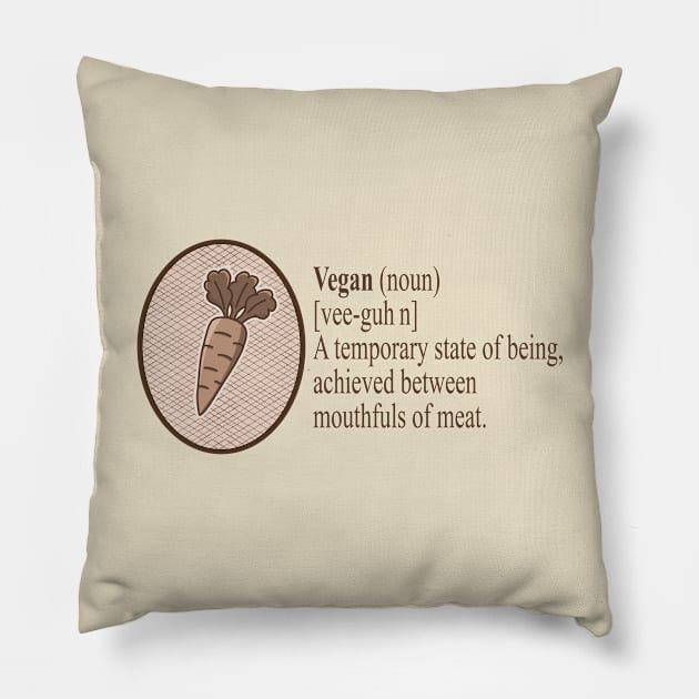 Dictionary Definition of Vegan Funny vocabulary meaning Pillow by IceTees