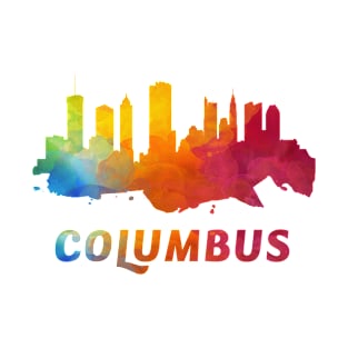 Columbus Skyline Watercolor Style T-Shirt