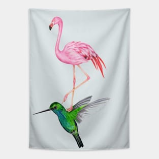 The Hummingbird And The Flamingo Tapestry