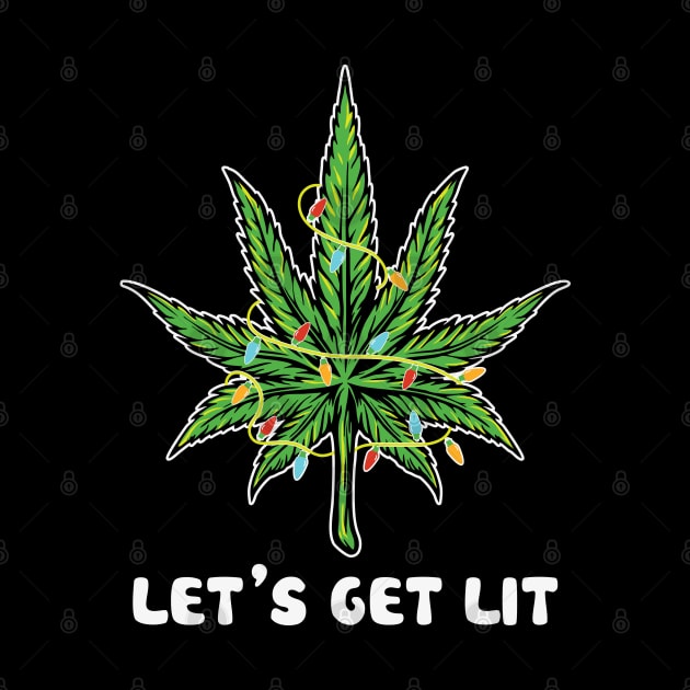 Weed leaf Christmas Tree let's get lit by MZeeDesigns