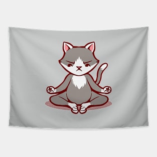 Cat Animals Meditation Zen Buddhism by Tobe Fonseca Tapestry