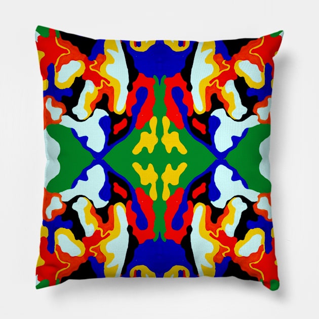 Colourful abstract pattern Pillow by melartbubble