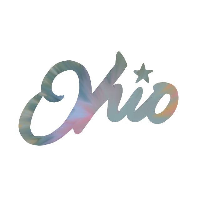 Ohio Tie Dye Retro State Welcome Sign by maccm