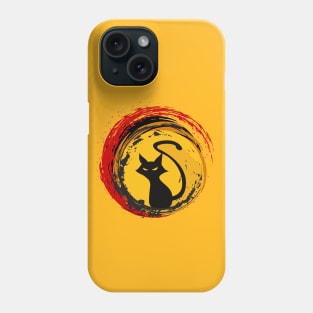 The black cat in the fire ball Phone Case